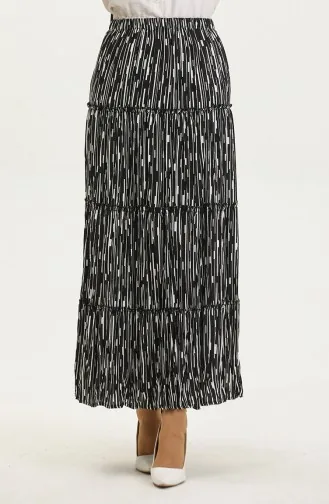 Almila Gypsy Viscose Skirt 3161-06 Black White 3161-06