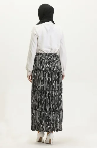 Almila Gypsy Viscose Skirt 3161-06 Black White 3161-06