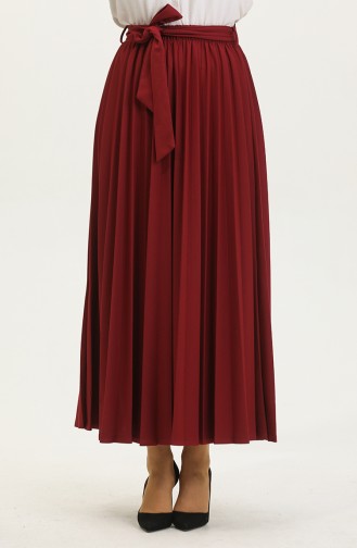 Riem Gedetailleerde Geplooide Hijabrok Brc1505 1505-03 Claret Red 1505-03