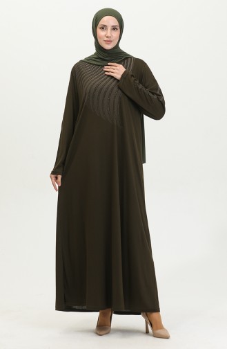 Alvina Robe Grande Taille Imprimée 4960-05 Kaki 4960-05