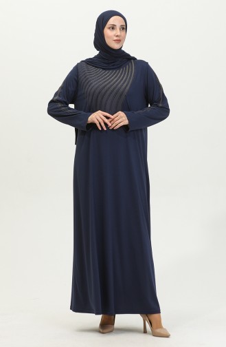 Alvina Robe Grande Taille Imprimée 4960-09 Indigo 4960-09