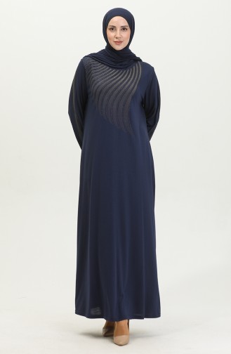 Alvina Robe Grande Taille Imprimée 4960-09 Indigo 4960-09