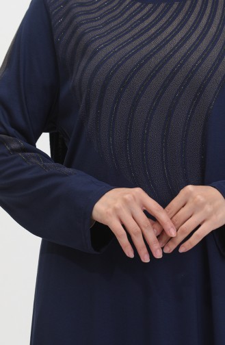 Alvina Robe Grande Taille Imprimée 4960-09 Indigo 4960-09
