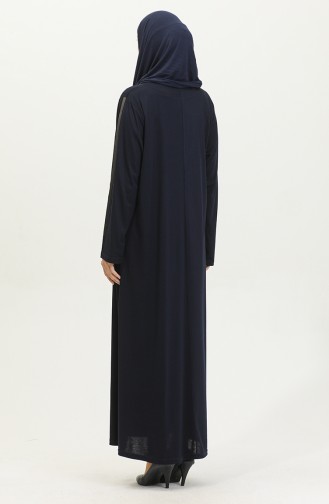 Alvina Robe Grande Taille Imprimée 4960-02 Bleu Marine Foncé 4960-02