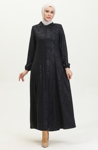 Adel Mevlana Abaya 3018B-02 Marineblauw Met Patroon 3018B-02