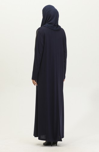 Alvina Robe Grande Taille Imprimée 4960-04 Bleu Marine 4960-04