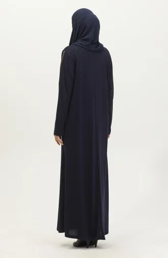 Alvina Robe Grande Taille Imprimée 4960-04 Bleu Marine 4960-04