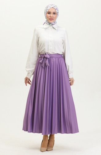 Riem Gedetailleerde Geplooide Hijabrok Brc1505 1505-04 Lila 1505-04
