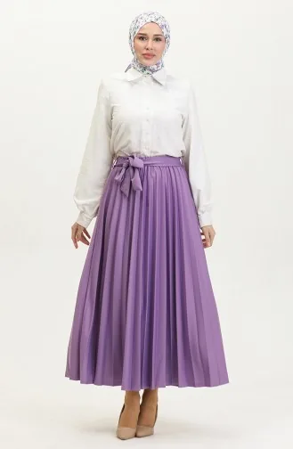 Riem Gedetailleerde Geplooide Hijabrok Brc1505 1505-04 Lila 1505-04