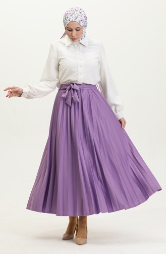 Riem Gedetailleerde Geplooide Hijabrok Brc1505 1505-04 Lila 1505-04