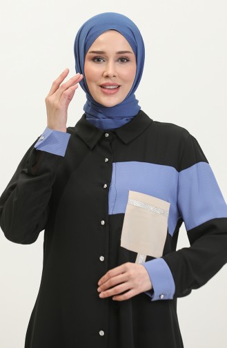 Große Tunika Mit Taschen Blau G3089 1270