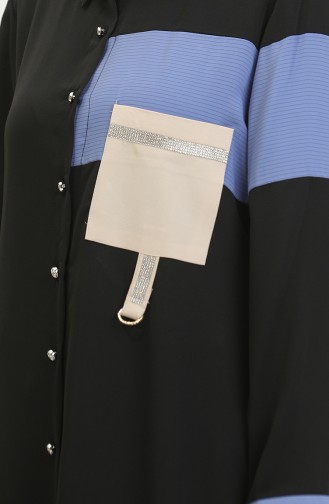 Große Tunika Mit Taschen Blau G3089 1270