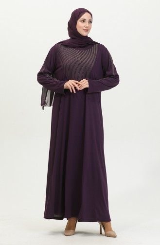 Alvina Robe Grande Taille Imprimée 4960-06 Pourpre 4960-06