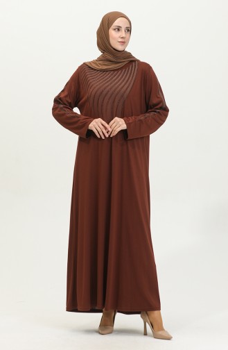 Alvina Robe Grande Taille Imprimée 4960-03 Tan 4960-03