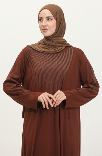 Alvina Robe Grande Taille Imprimée 4960-03 Tan 4960-03