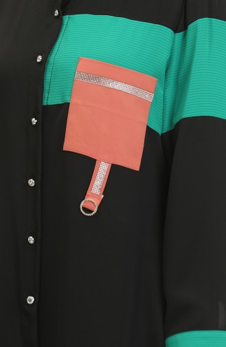 Large Size Pocket Detailed Tunic Green G3089 1267