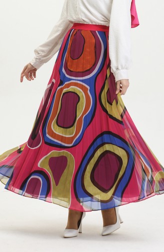 Plus Size Pleated Skirt Fuchsia 4325 1218