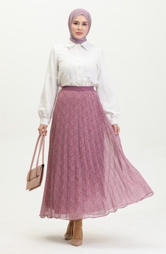 Large Size Pleated Skirt Rose Dried 4325 1214