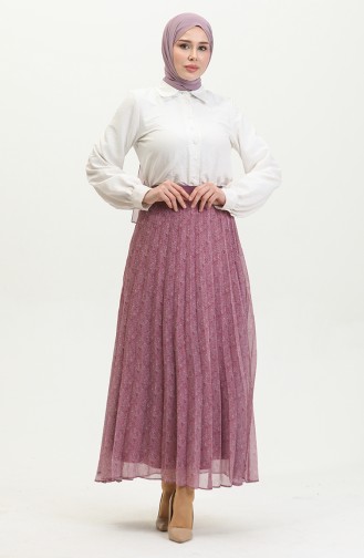 Large Size Pleated Skirt Rose Dried 4325 1214