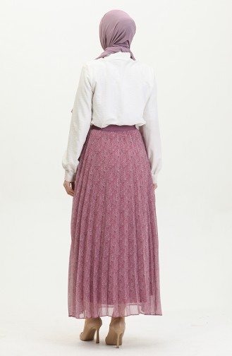 Large Size Pleated Skirt Rose Dried 4325 1214