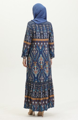 Alisa Volant-Viskosekleid Mit Gürtel 4599D-01 Marineblau 4599D-01