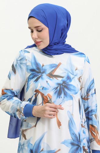 Robe à Motifs Grande Taille Bleu 7834 1123