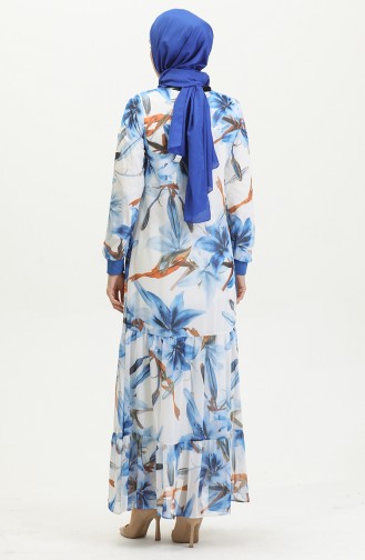 Robe à Motifs Grande Taille Bleu 7834 1123