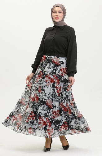 Jupe Plissée Grande Taille Noir 4325 1212