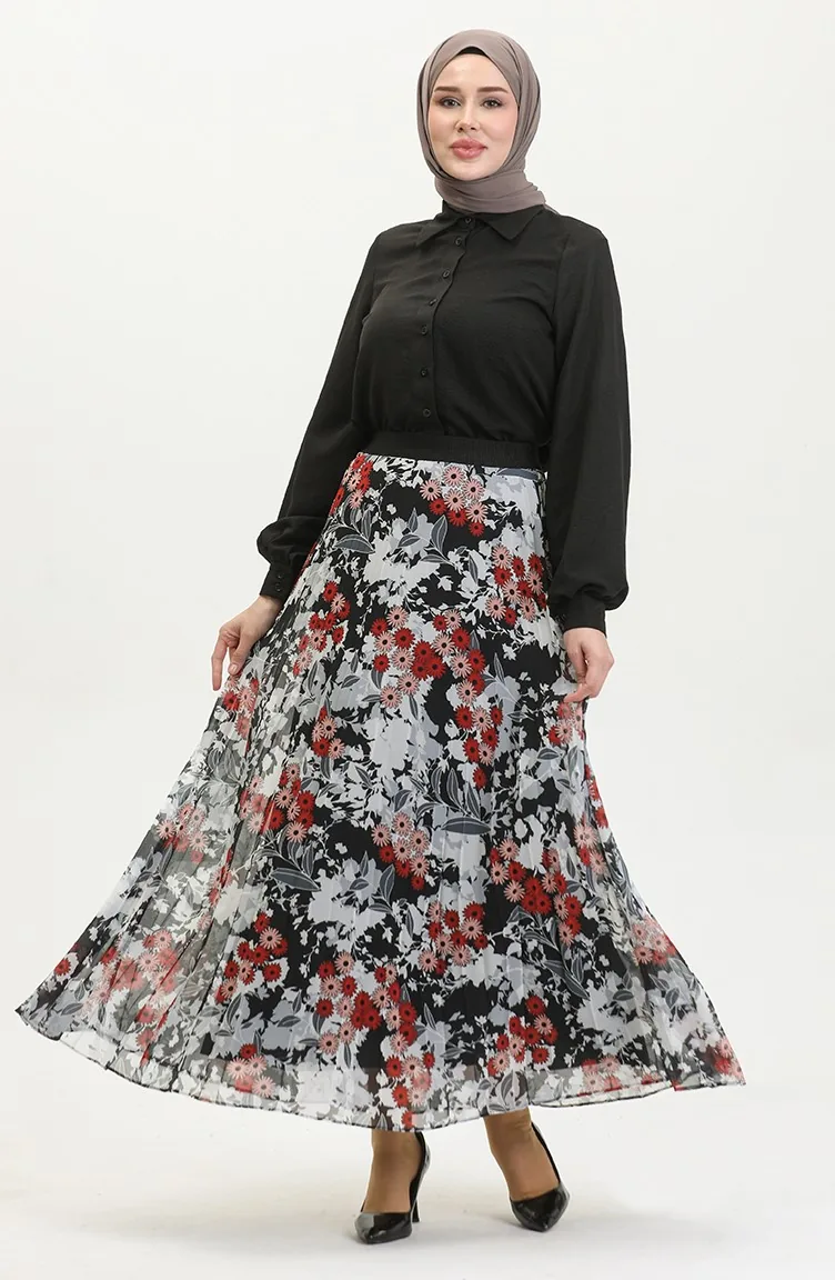 Plus Size Plooirok Zwart 4325 1212