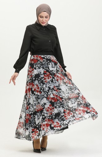 Jupe Plissée Grande Taille Noir 4325 1212