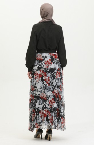 Jupe Plissée Grande Taille Noir 4325 1212