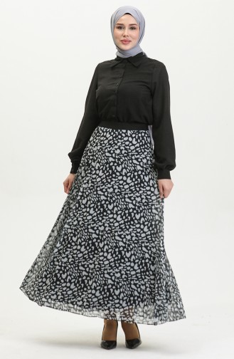 Jupe Plissée Grande Taille Noir 4325 1213