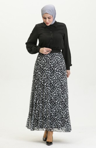Jupe Plissée Grande Taille Noir 4325 1213