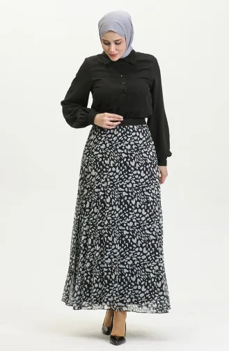 Plus Size Plooirok Zwart 4325 1213
