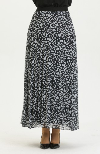 Jupe Plissée Grande Taille Noir 4325 1213