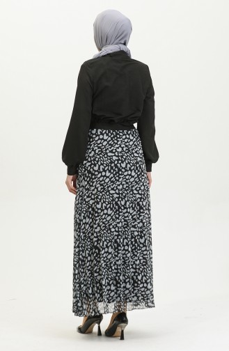 Jupe Plissée Grande Taille Noir 4325 1213