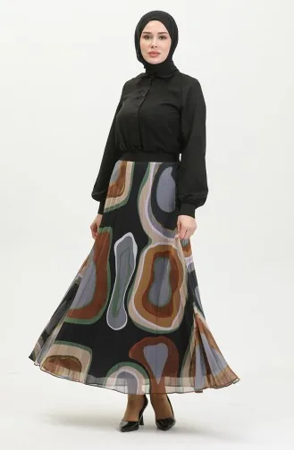Plus Size Plooirok Zwart 4325 1217