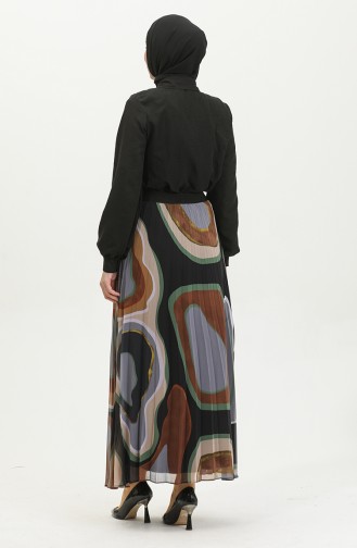Plus Size Pleated Skirt Black 4325 1217