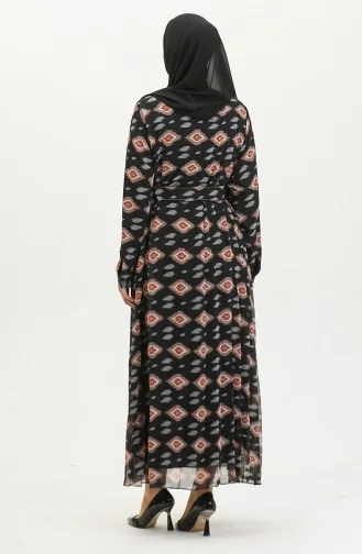 Plus Size Plooijurk Zwart 7824 1200