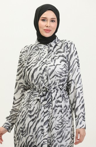 Large Size Zebra Patterned Tunic Black T1658 1043