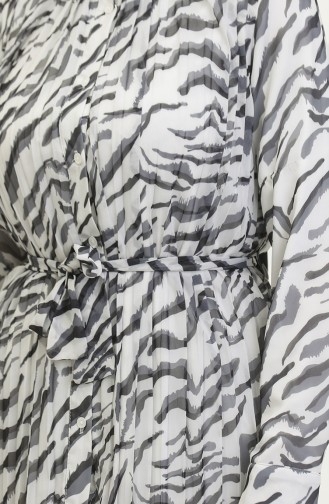 Large Size Zebra Patterned Tunic Black T1658 1043
