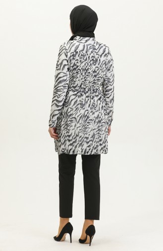 Large Size Zebra Patterned Tunic Black T1658 1043