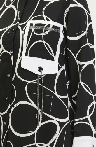 Tunique à Motifs Détaillés En Dentelle Noire G3087 1103