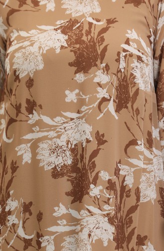 Gemustertes Kleid In Großen Größen Braun 7834 1119
