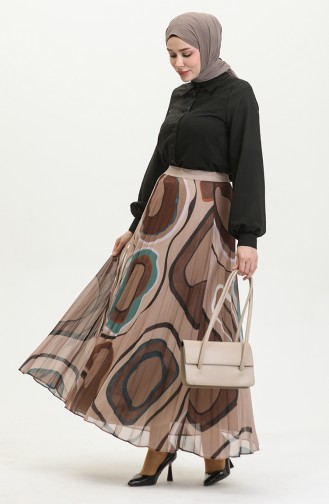 Plus Size Pleated Skirt Mink 4325 1215