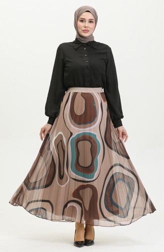 Plus Size Pleated Skirt Mink 4325 1215