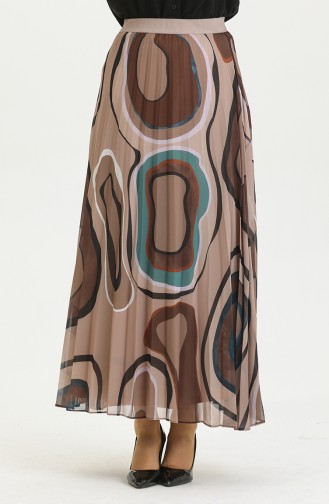 Plus Size Pleated Skirt Mink 4325 1215