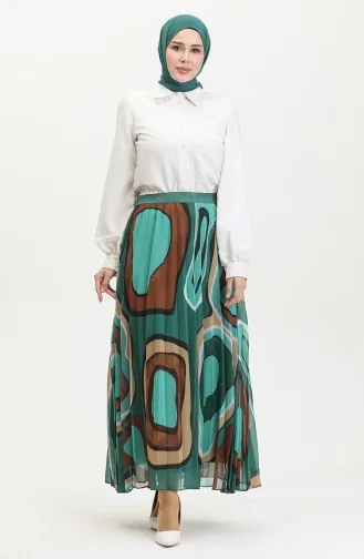 Plus Size Plooirok Groen 4325 1221
