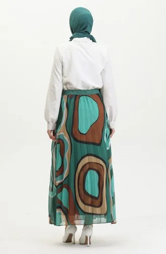 Plus Size Plooirok Groen 4325 1221