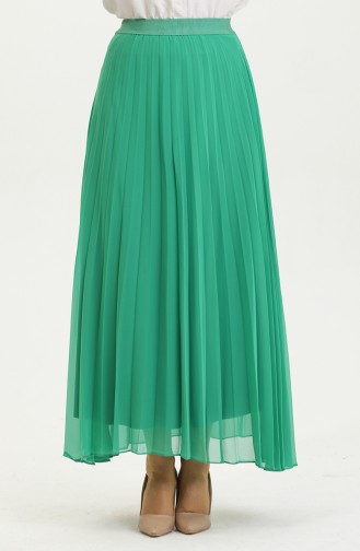 Jupe Plissée Grande Taille En Mousseline De Soie Vert 4325 1224